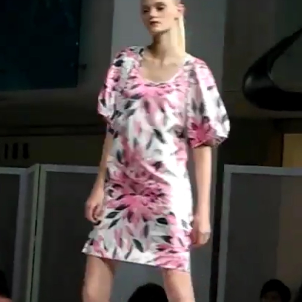 BANANA REPUBLIC Mini Mumu Dress Pink Floral 60s XS